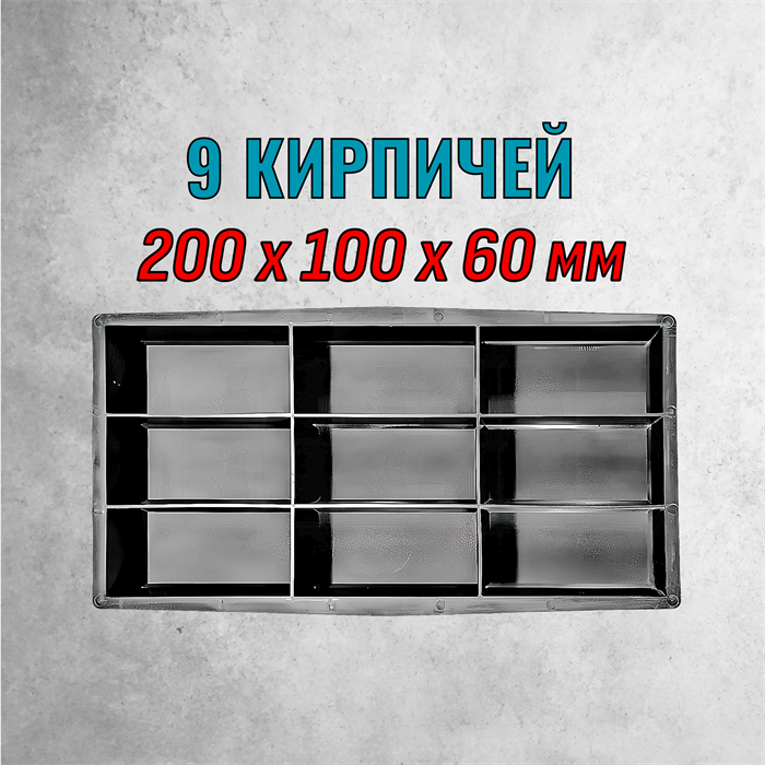 Форма для тротуарной плитки 9 кирпичей ТФС 200*100*60 мм 2024
