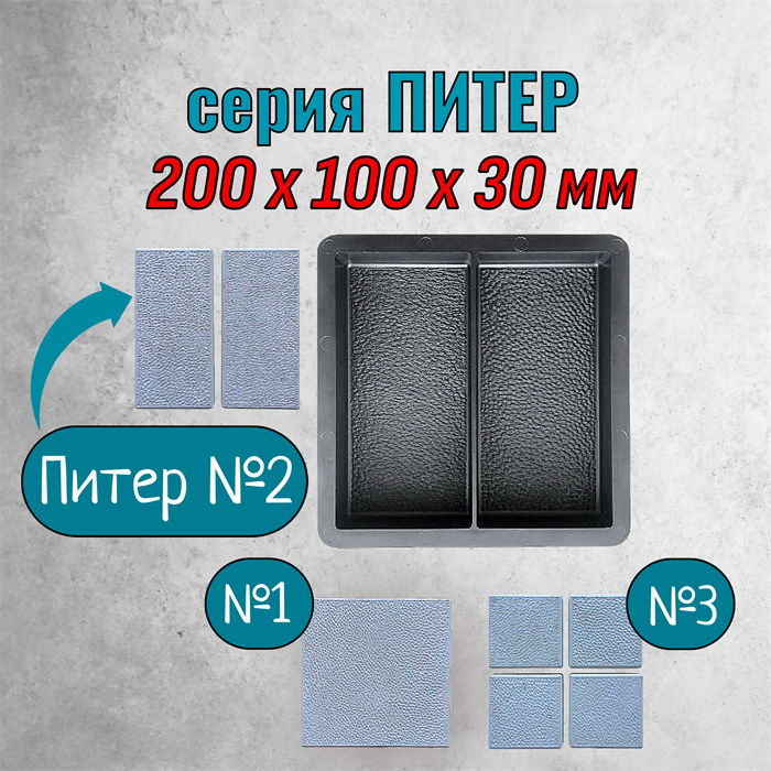 Форма для тротуарной плитки Питер №2 ТФС 200*100*30 мм 2036