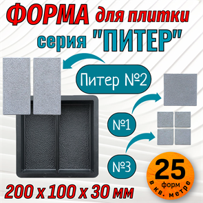 Форма для тротуарной плитки Питер №2 ТФС 200*100*30 мм 2036