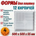 Форма 12 кирпичей мелкая шагрень 500*500*55 мм 1868
